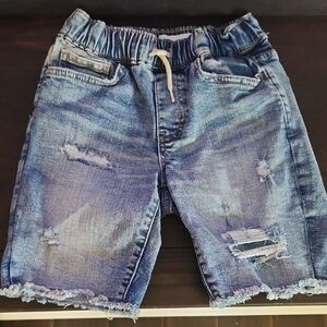 Boys Old Navy Blue Denim Distressed Cut-off Shorts